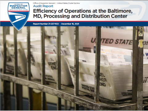 Efficiency of Operations at the Baltimore Processing and Distribution Center Cover