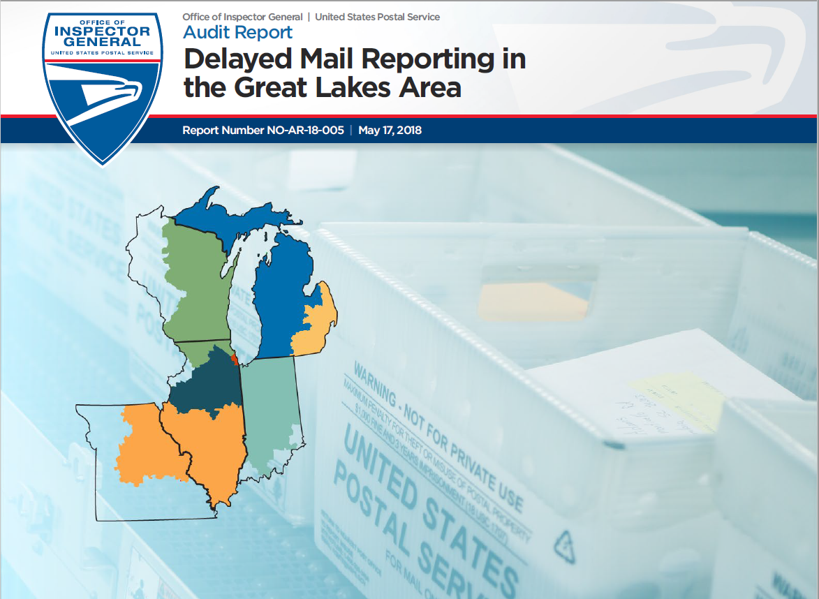 Delayed Mail Reporting in the Great Lakes Area Office of Inspector