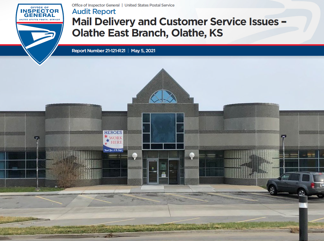 Mail Delivery and Customer Service Issues Olathe East Branch, Olathe