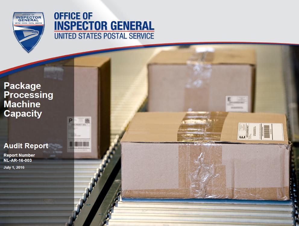 Package Processing Machine Capacity Office of Inspector General OIG