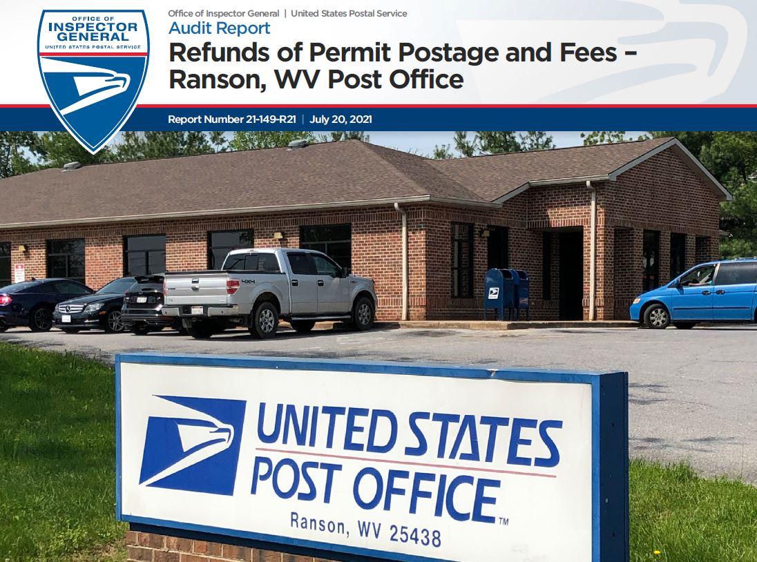 Refunds of Permit Postage and Fees Ranson, WV, Post Office Office of Inspector General OIG