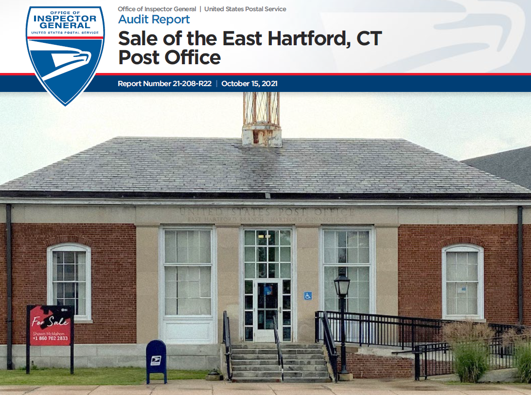 Sale of the East Hartford, CT, Post Office Office of Inspector General OIG