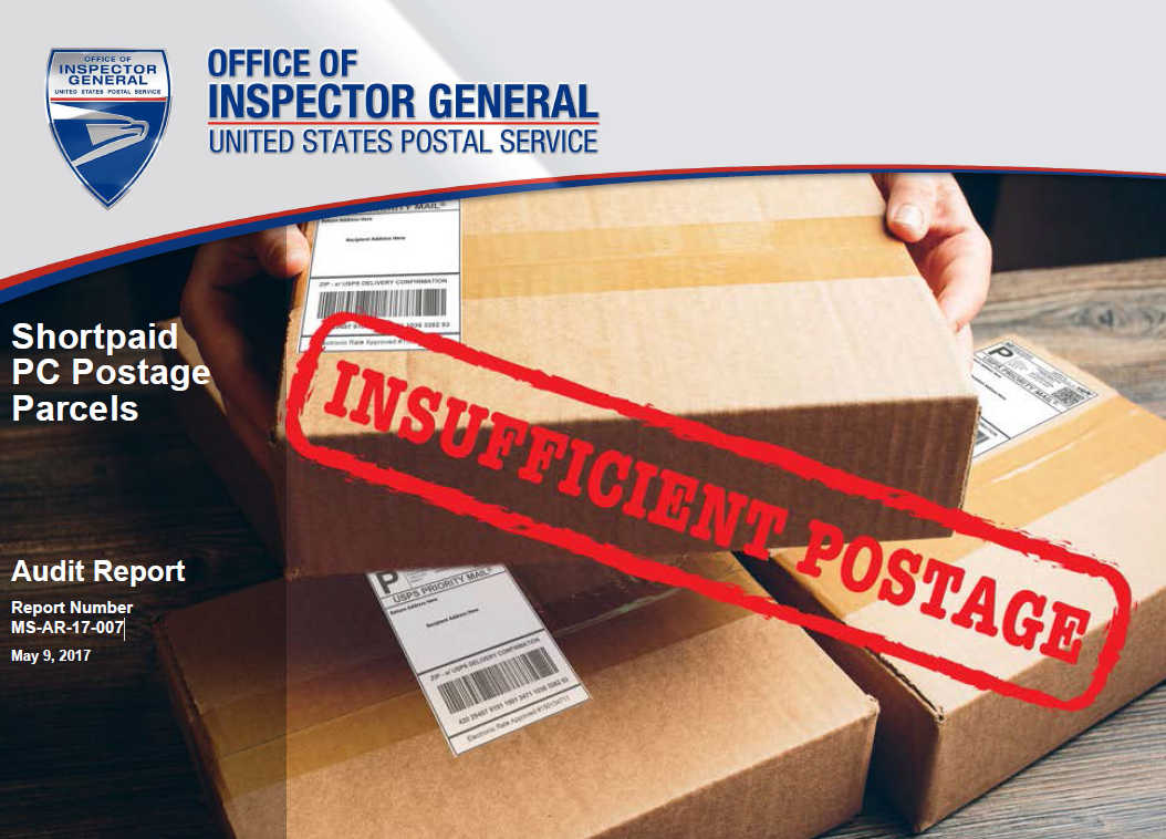 Shortpaid PC Postage Parcels Office of Inspector General OIG