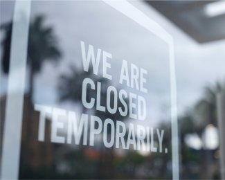 photo of closed storefront