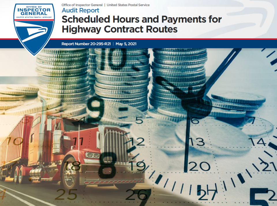 Scheduled Hours and Payments for Highway Contract Routes | Office 
