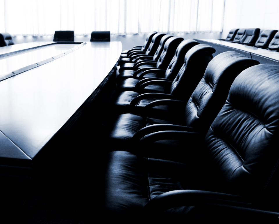 photo: executive board room table & chairs.