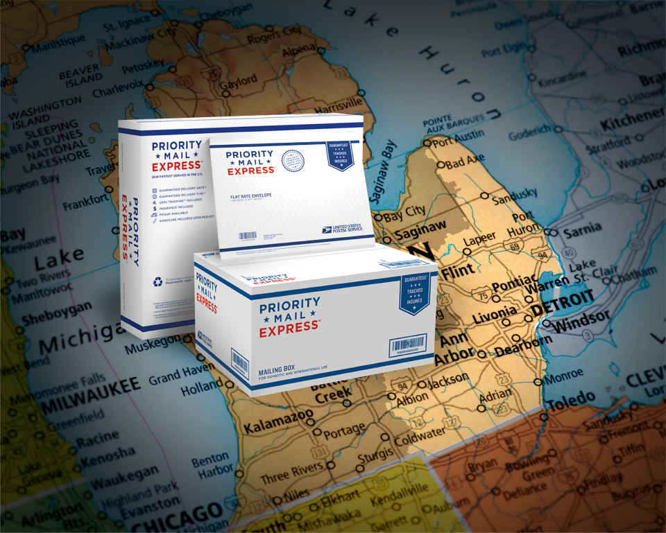 cover: Priority Mail Express: Michigan 1 District. 