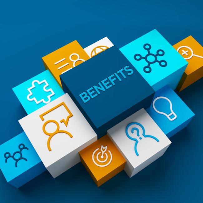 Illustration of parts to employee benefits. 